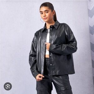 Adidas Always Original Faux Leather Track Jacket